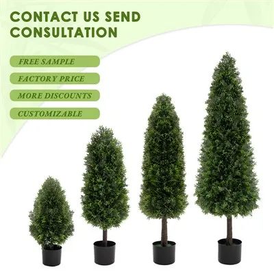 Mākslīgā skaistuma puķu podos plastmasas pundurkociņš